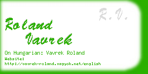 roland vavrek business card